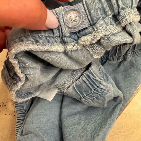 Mayoral Chambray Denim Bubble Summer Play Set Embroidered Bow Sleeveless Top - Picture 7 of 7